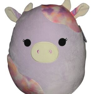 Squishmallows Lilac Unicorn-Cow Plush with Pastel Tie-Dye Accents